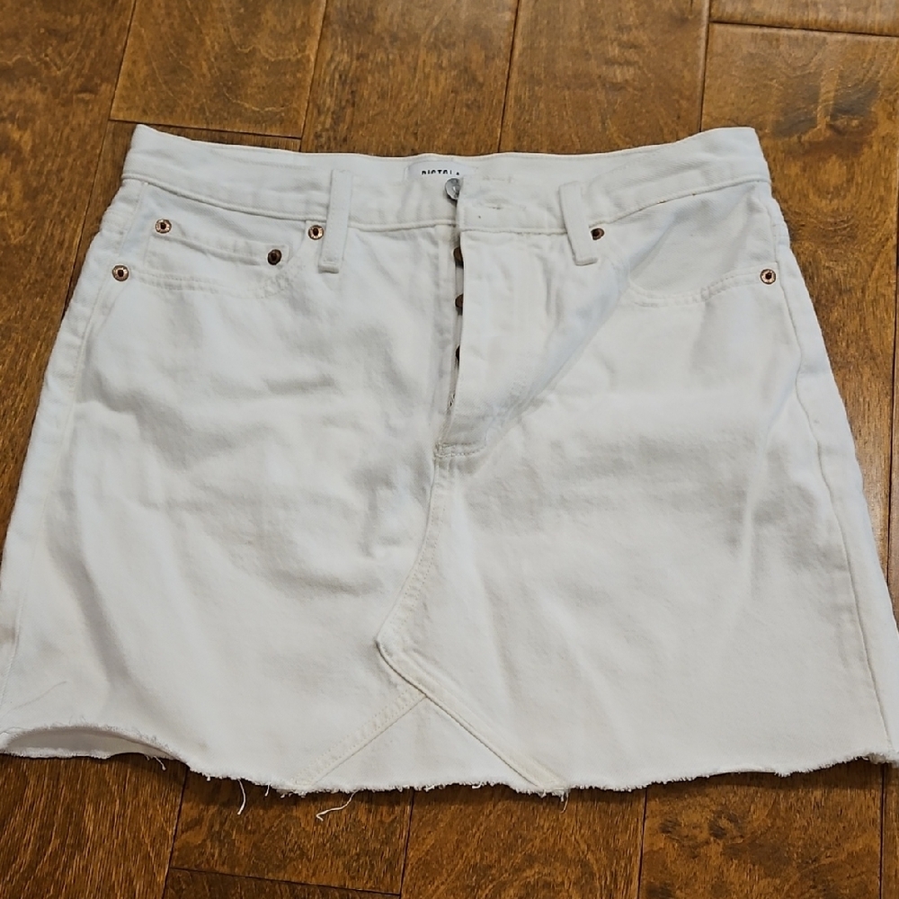 Pistola White Denim Mini Skirt